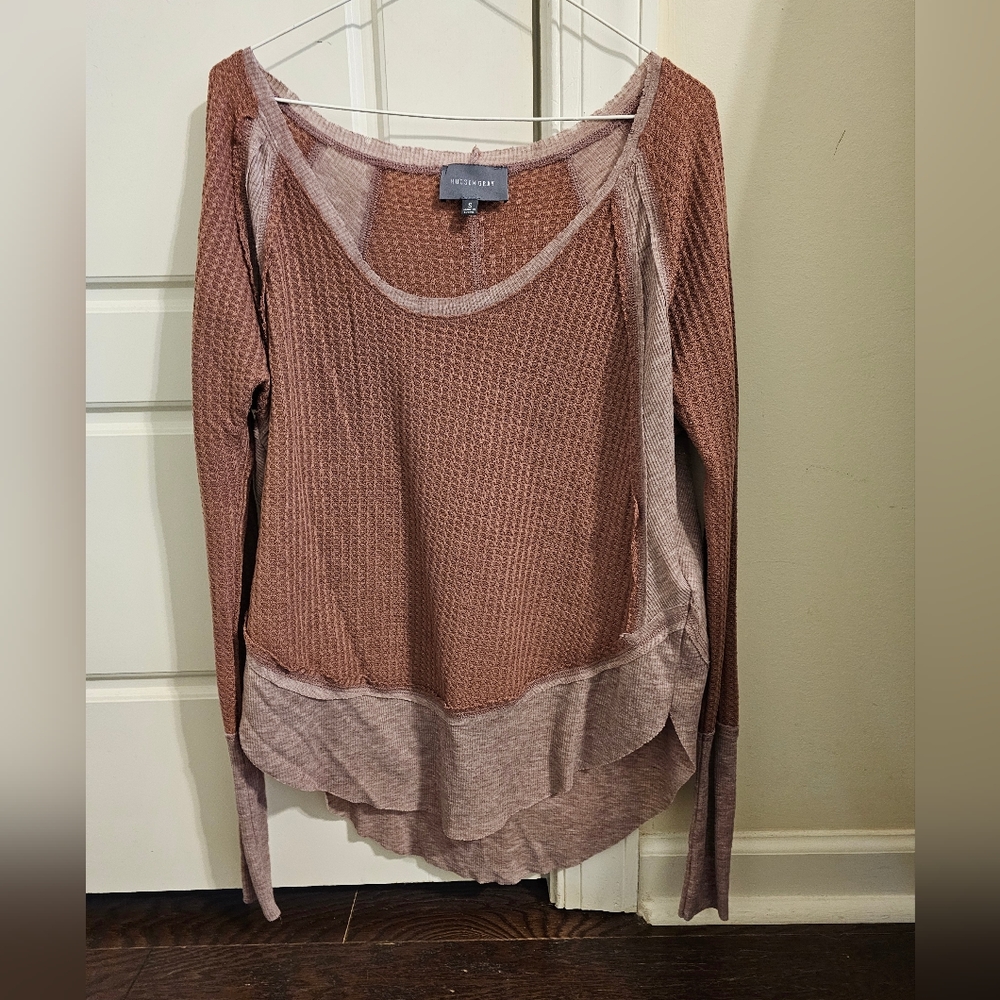 Mauve Colorblock Waffle Tunic